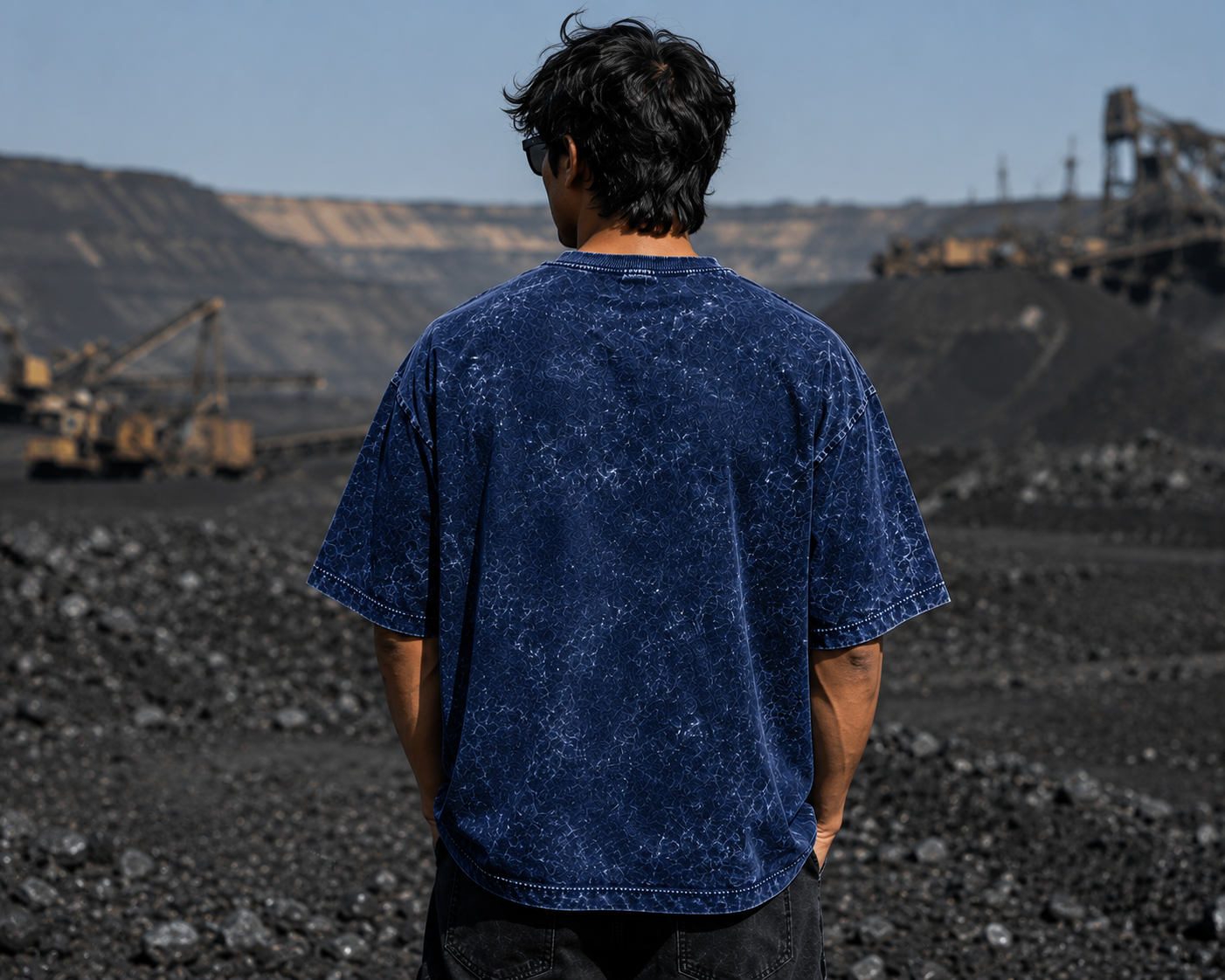 Men's Navy Blue Oversized T-shirt