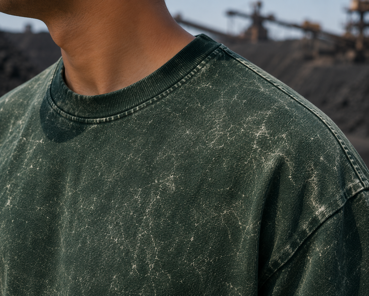 Men's Bottle Green Oversized T-shirt.