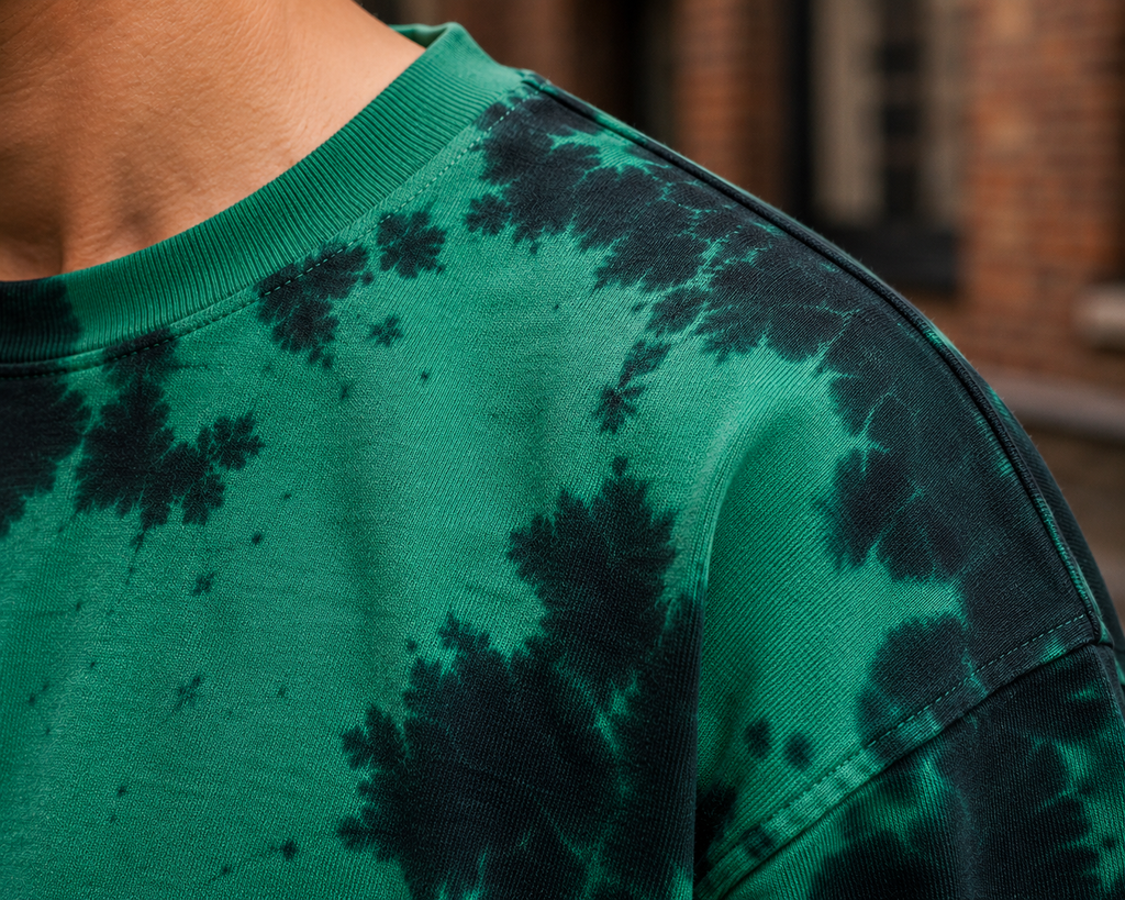Men's Green Plain Oversized T-shirt