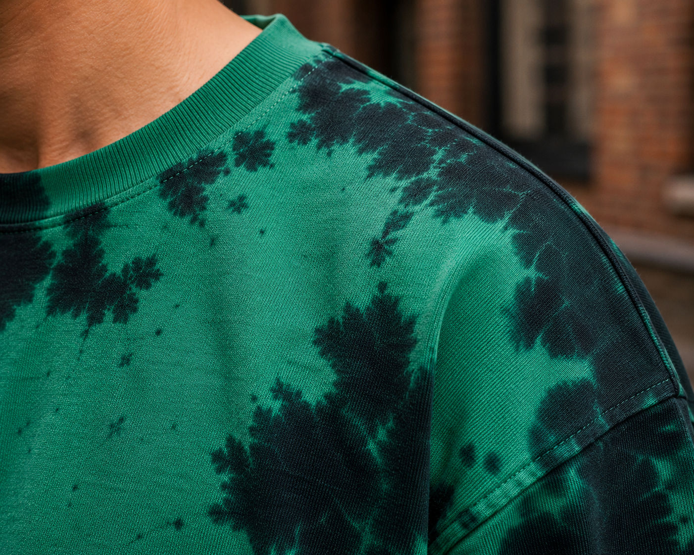 Men's Green Plain Oversized T-shirt
