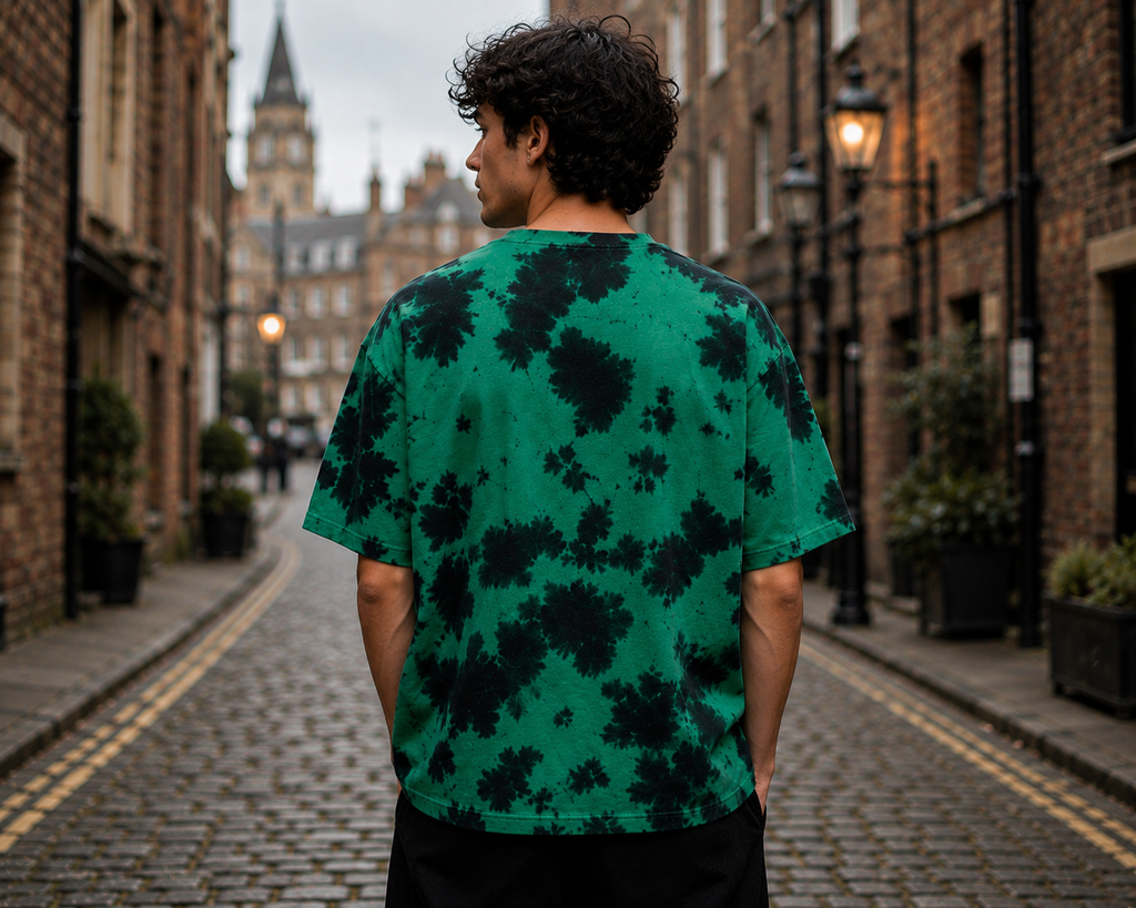 Men's Green Plain Oversized T-shirt