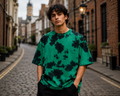 Men's Green Plain Oversized T-shirt