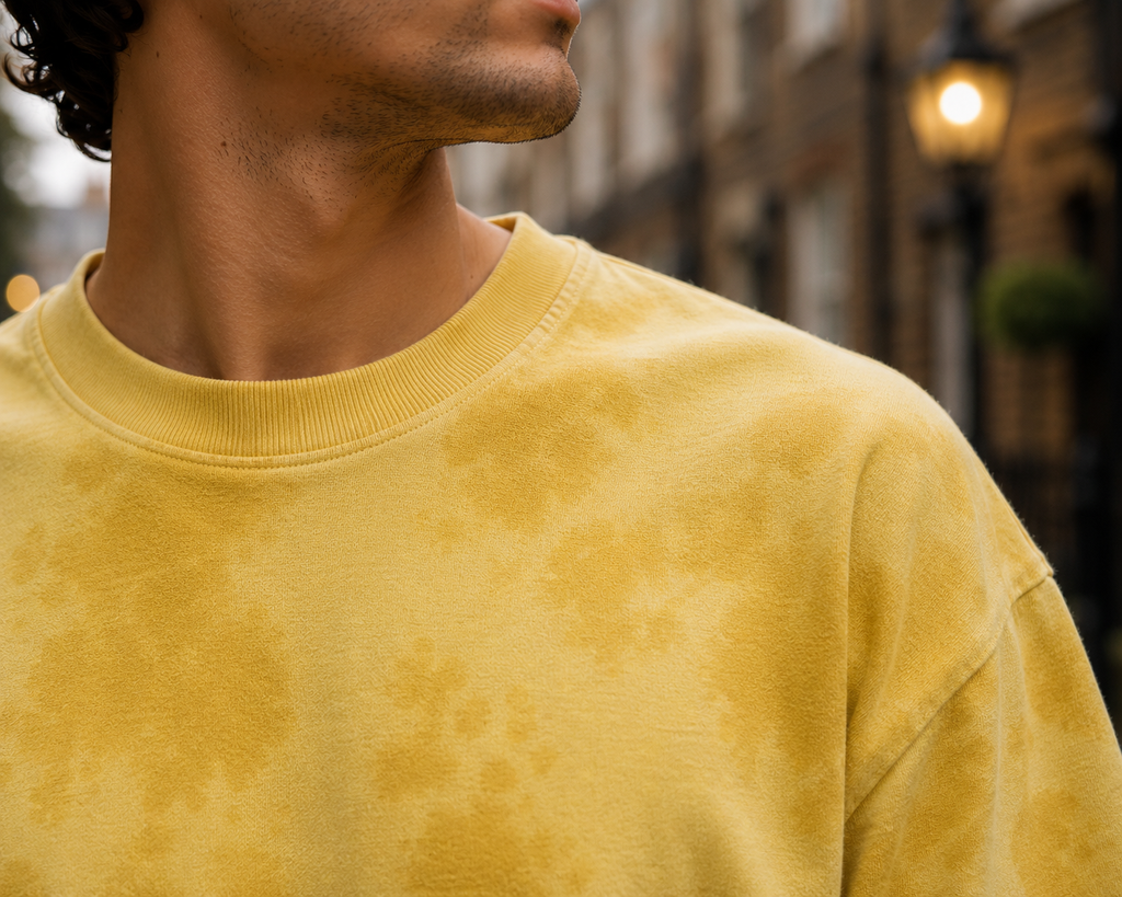 Men's Yellow Plain Oversized T-shirt