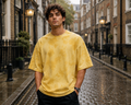 Men's Yellow Plain Oversized T-shirt
