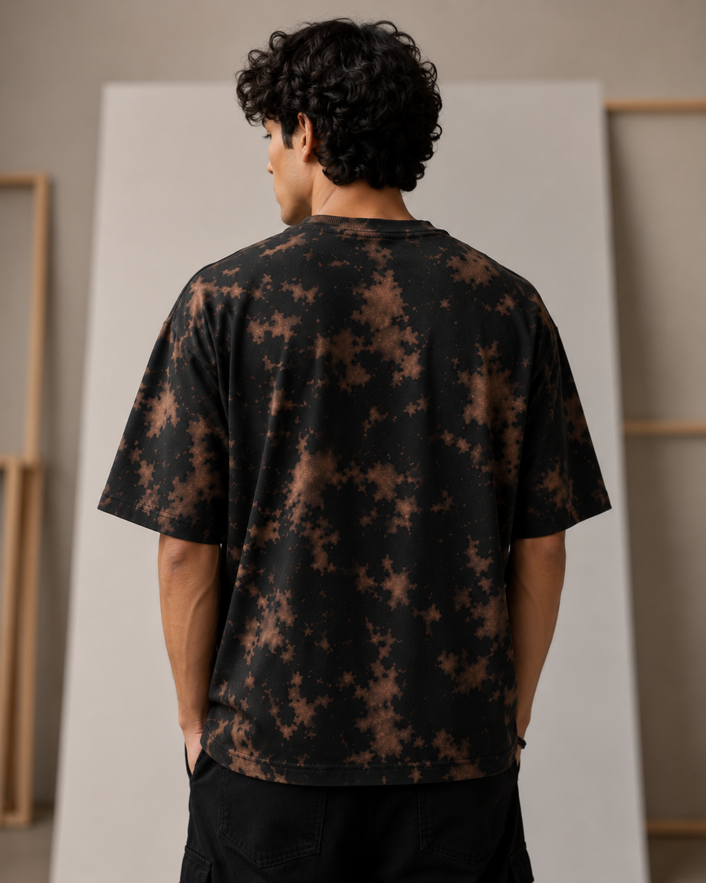 Men's Brown Plain Oversized T-shirt