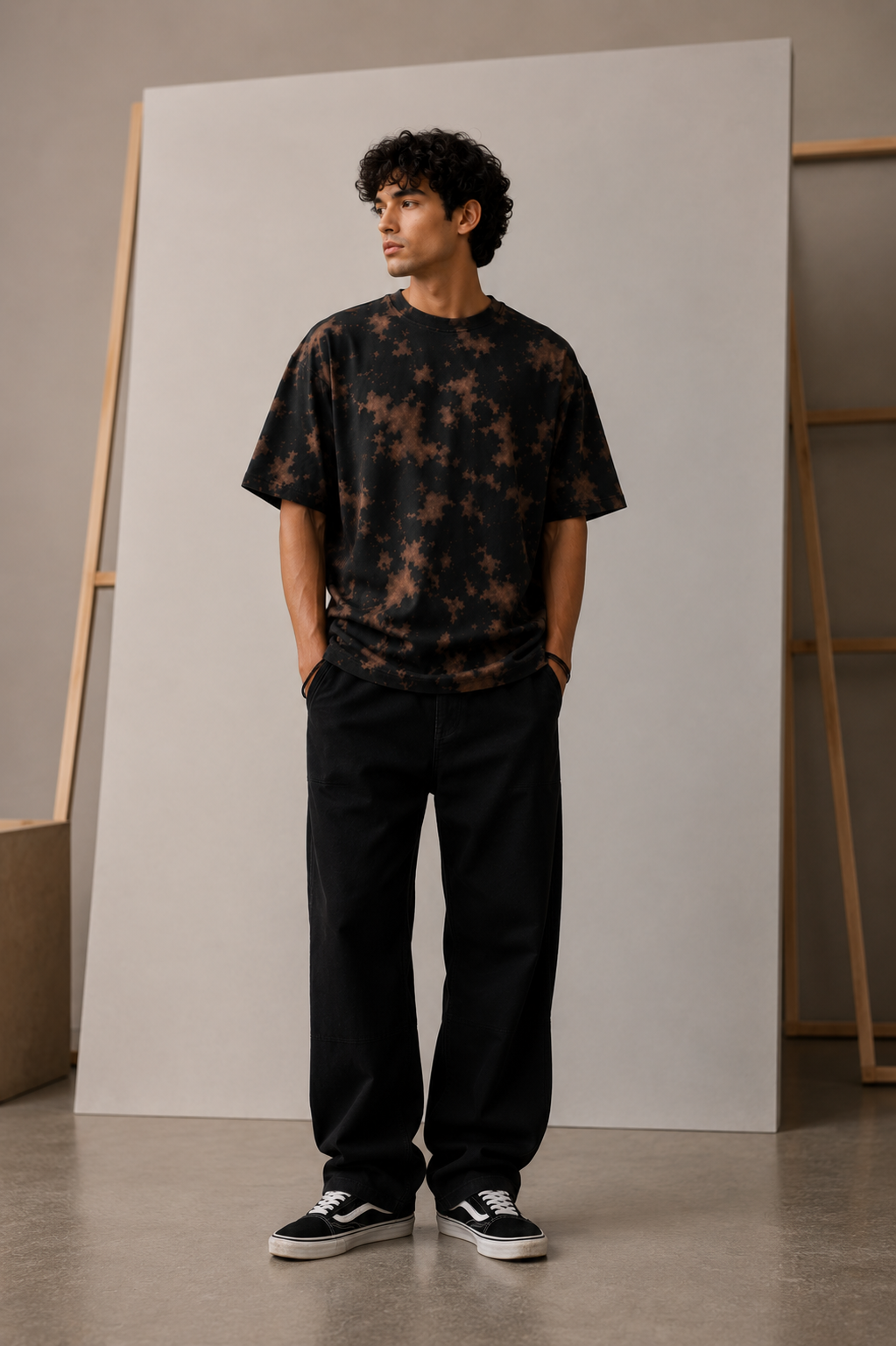 Men's Brown Plain Oversized T-shirt