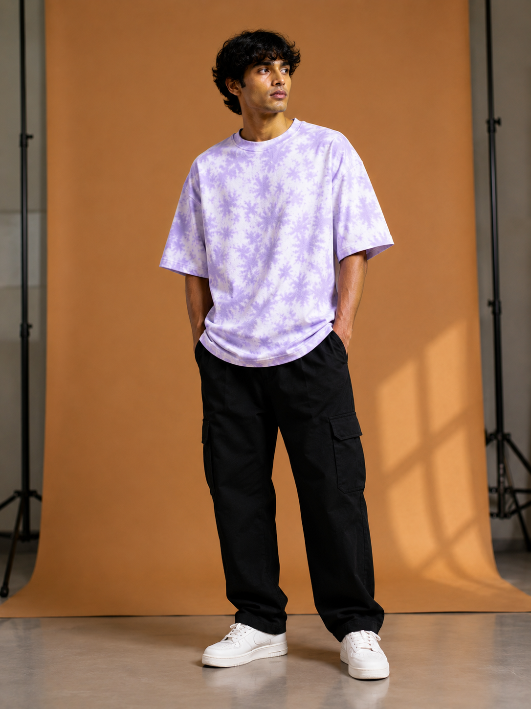 Men's White Plain Oversized T-shirt