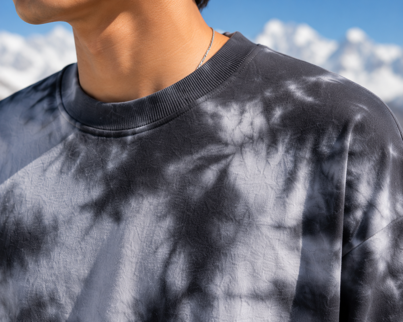 Men's White Black Plain Oversized T-shirt