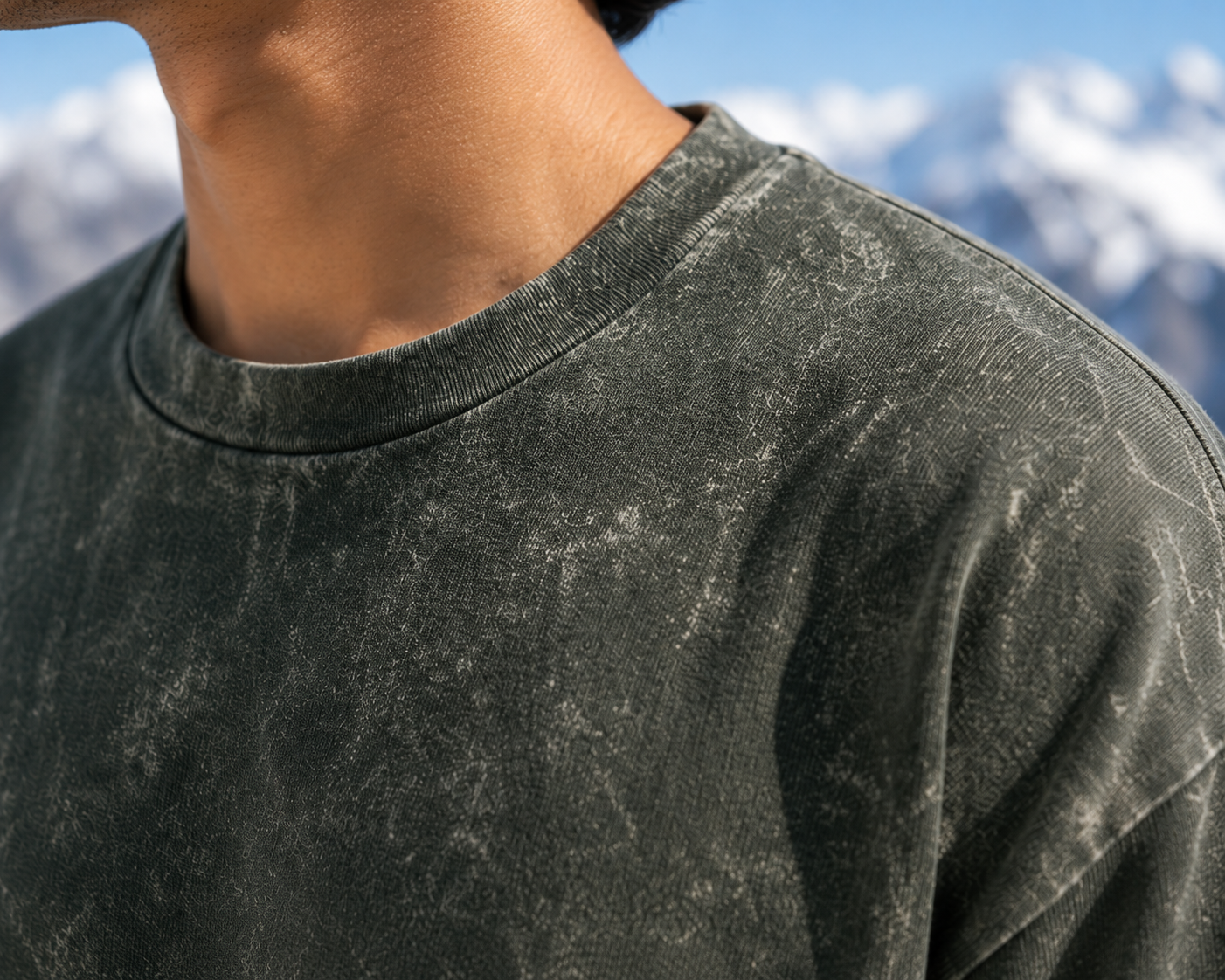 Men's Olive Green Oversized T-shirt.