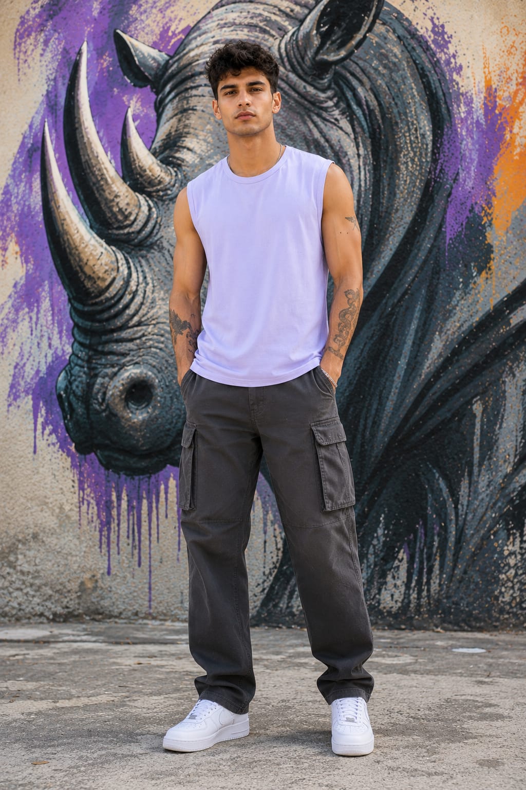 Men's Premium Levender Sleeveless T-Shirt