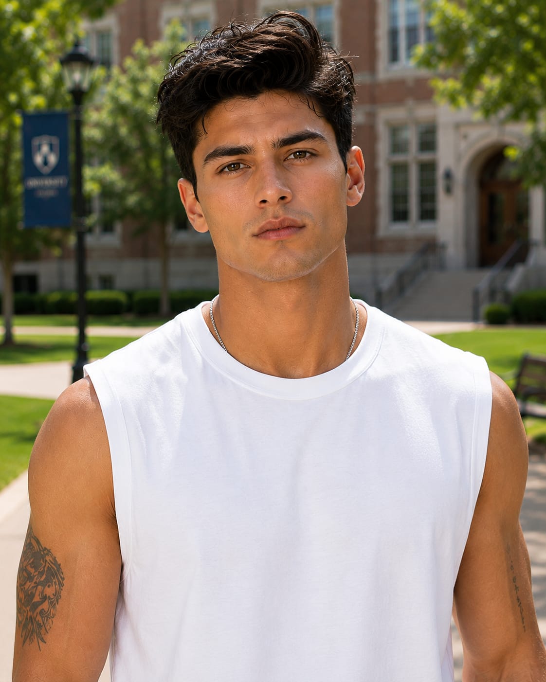 Men's Premium White Sleeveless T-Shirt