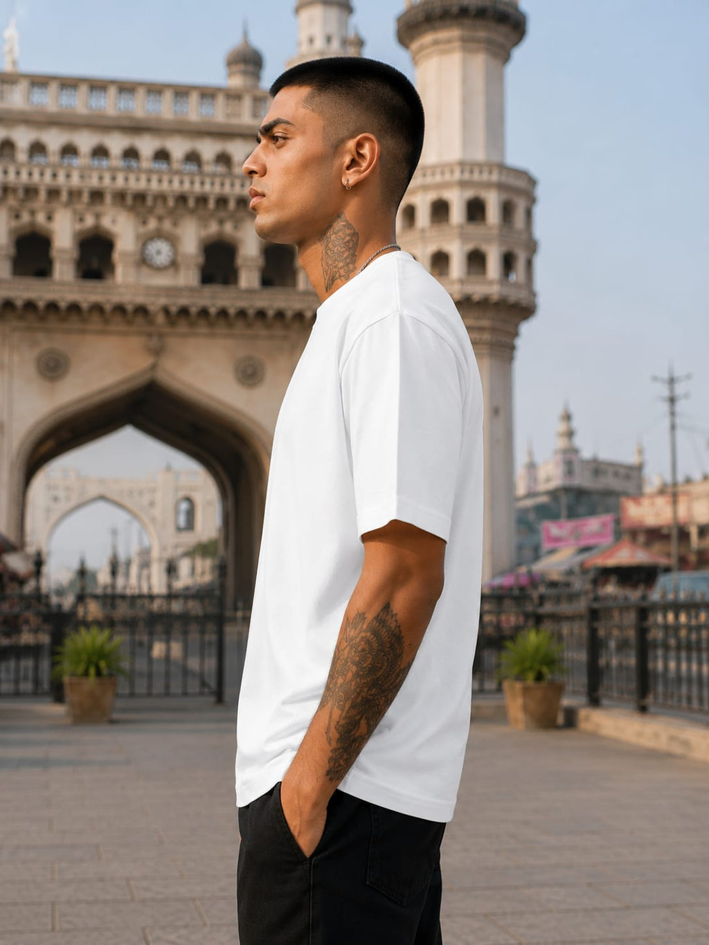 Men's Premium White Classic Crew T-Shirt