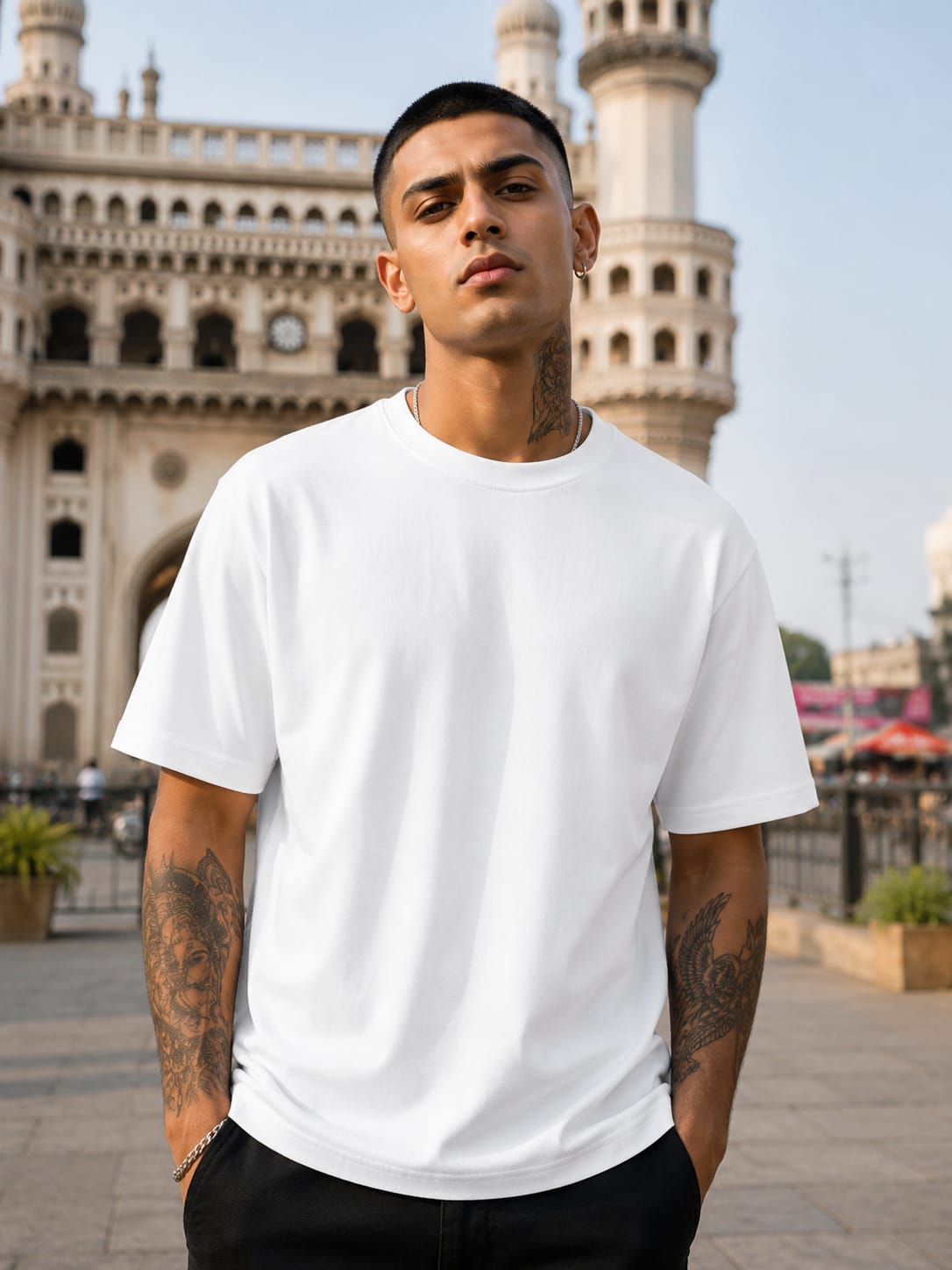 Men's Premium White Classic Crew T-Shirt
