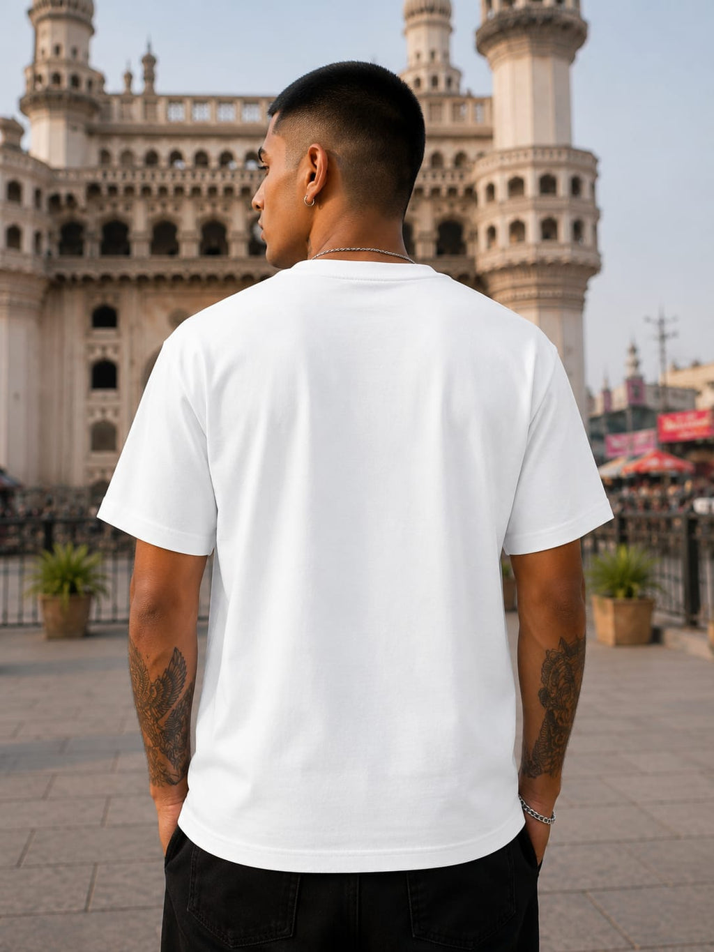 Men's Premium White Classic Crew T-Shirt
