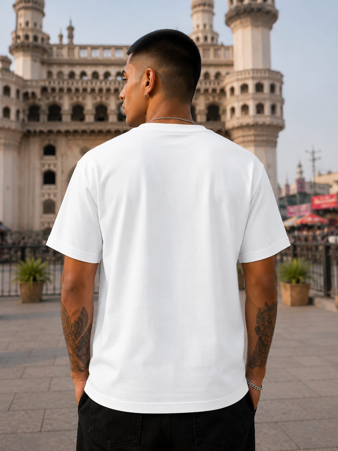 Men's Premium White Classic Crew T-Shirt