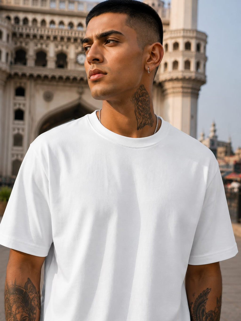 Men's Premium White Classic Crew T-Shirt