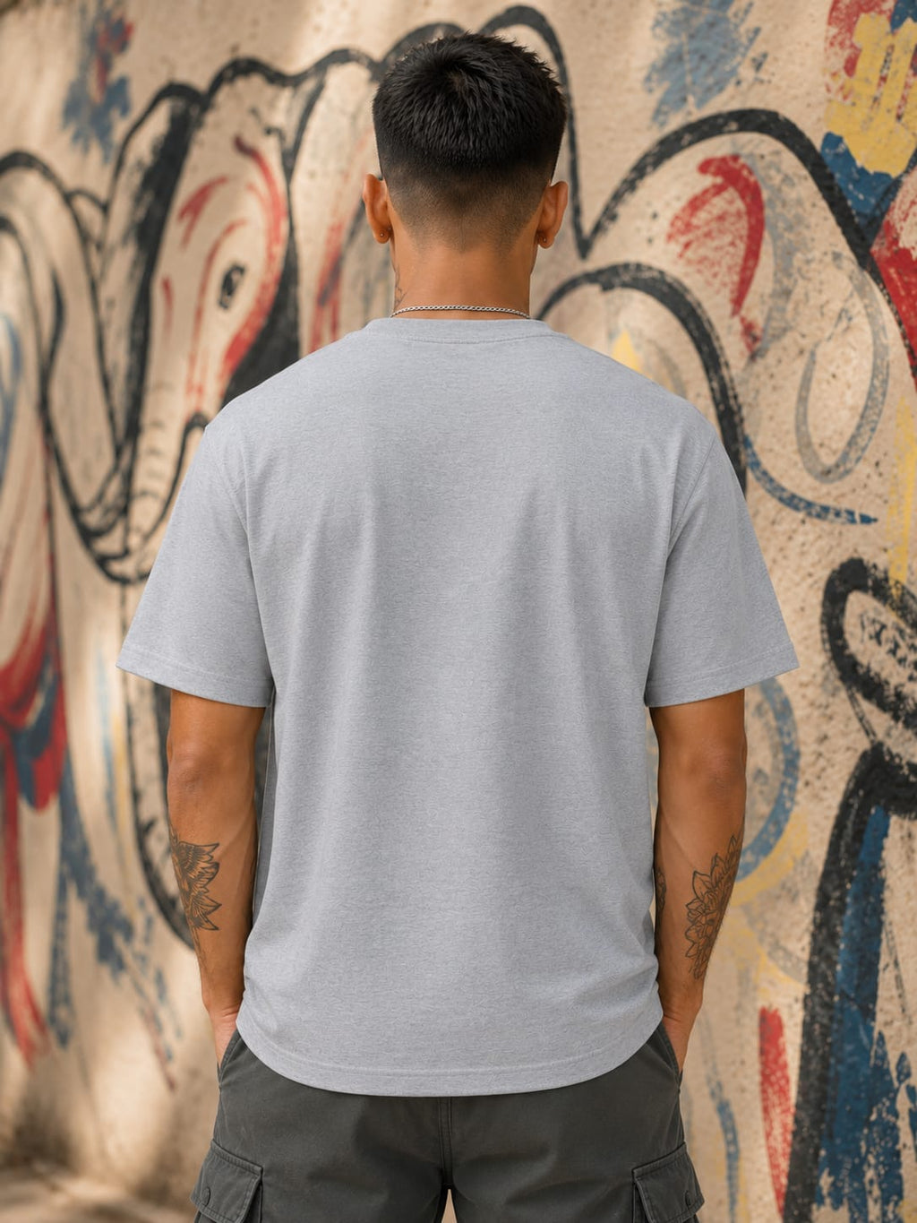 Men's Premium Grey Melange Classic Crew T-Shirt