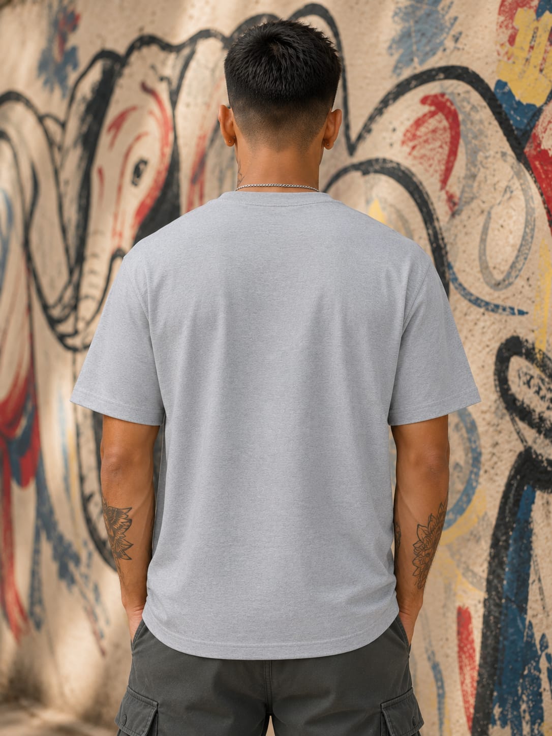 Men's Premium Grey Melange Classic Crew T-Shirt