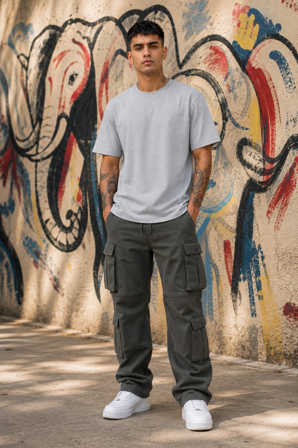 Men's Premium Grey Melange Classic Crew T-Shirt