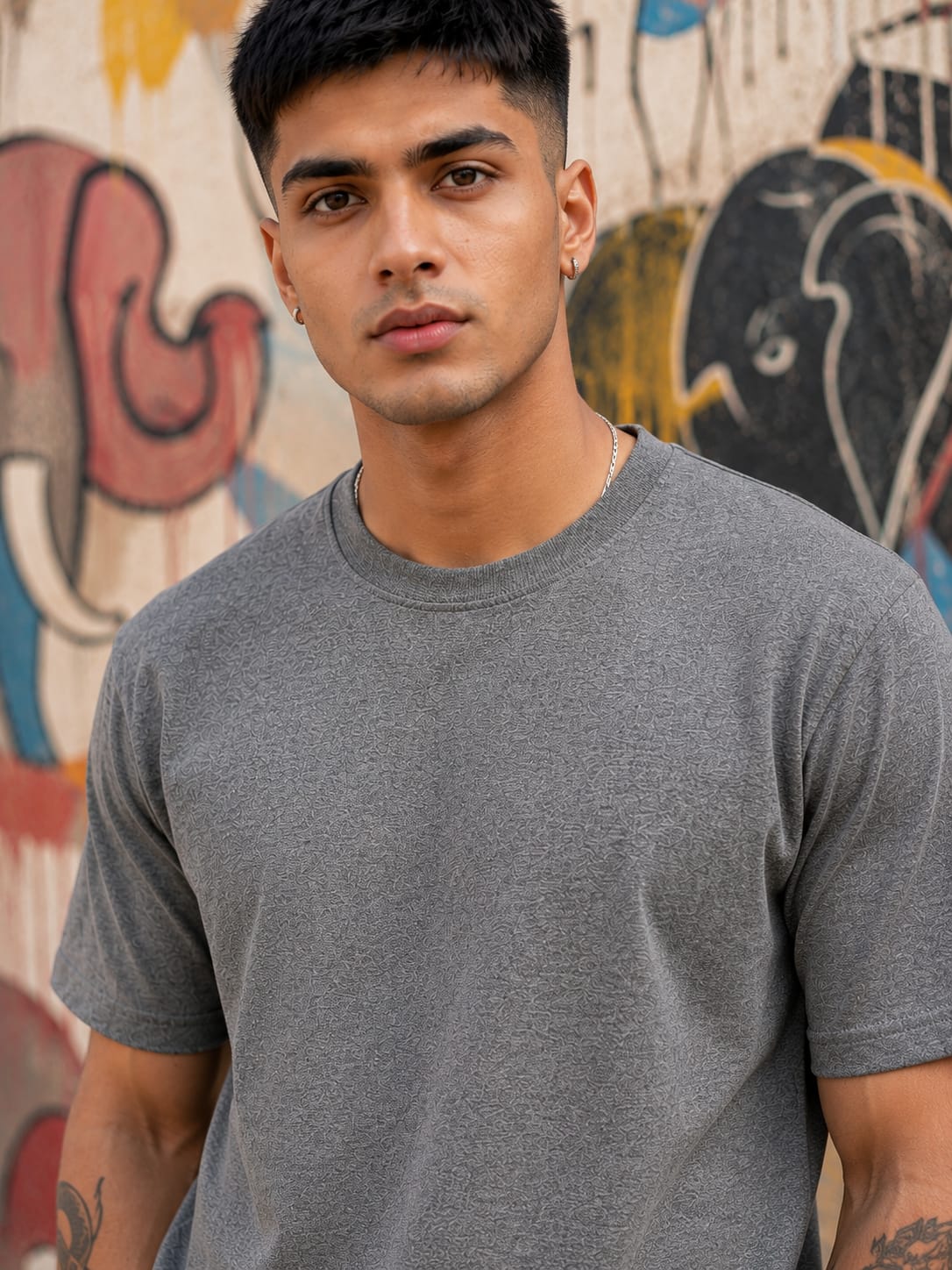 Men's Premium Charcoal Melange Classic Crew T-Shirt