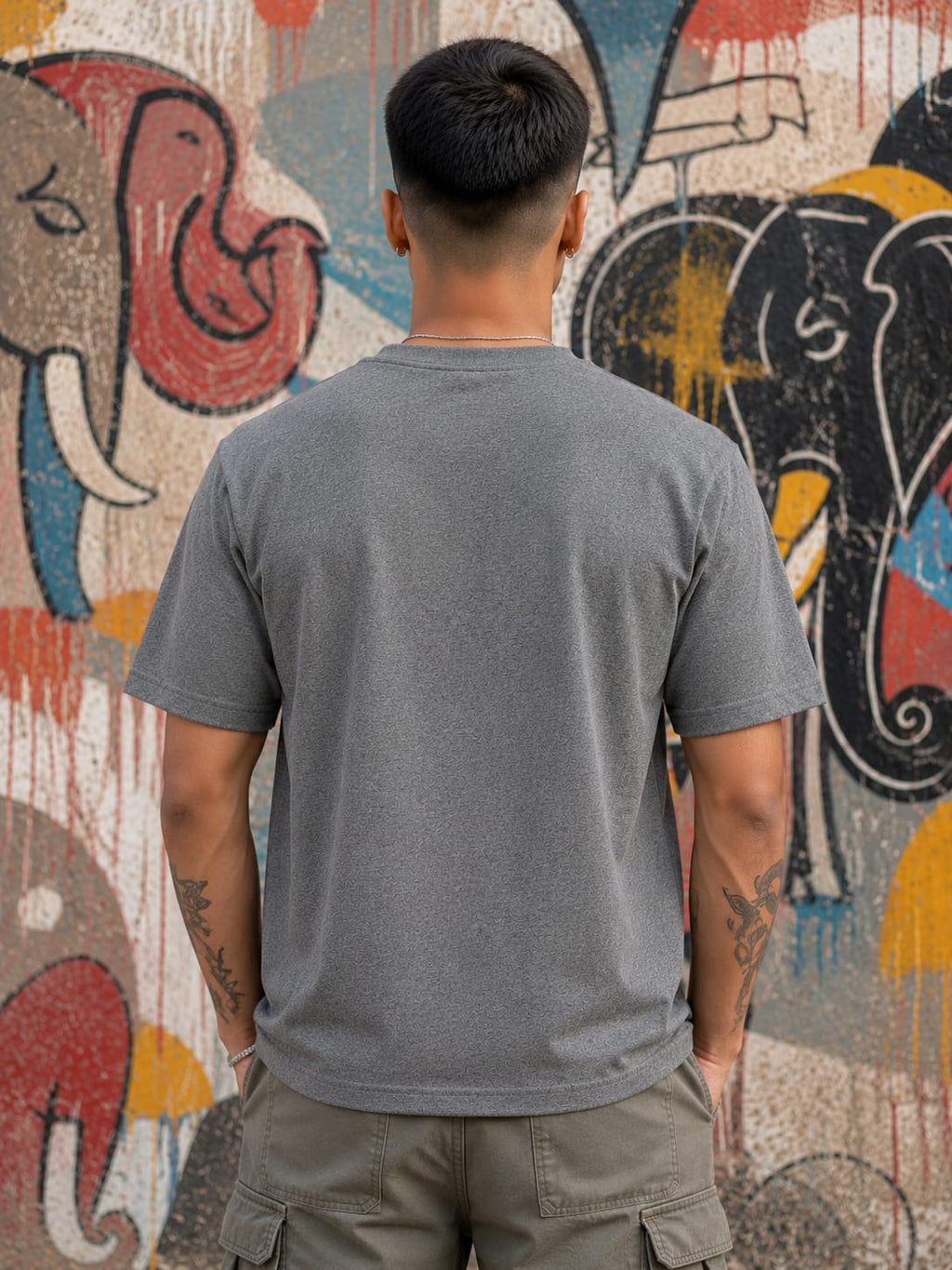 Men's Premium Charcoal Melange Classic Crew T-Shirt