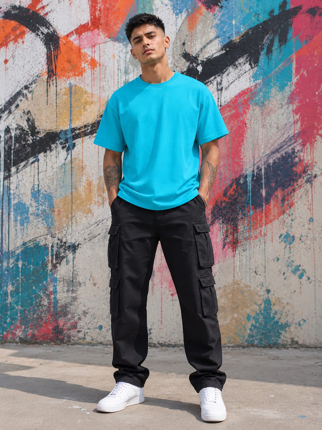 Men's Premium Sky Blue Classic Crew T-Shirt
