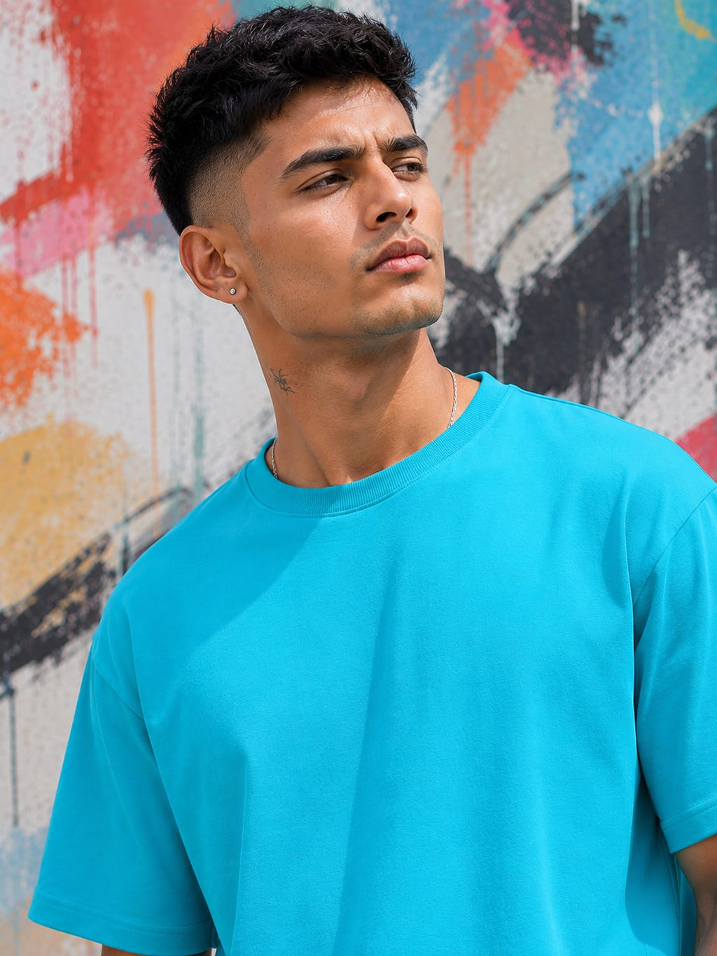 Men's Premium Sky Blue Classic Crew T-Shirt