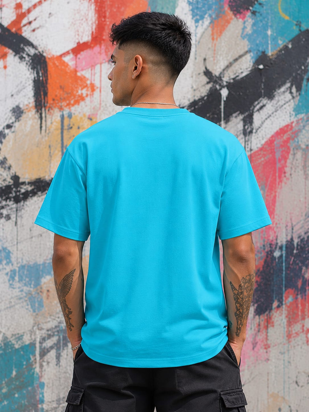 Men's Premium Sky Blue Classic Crew T-Shirt