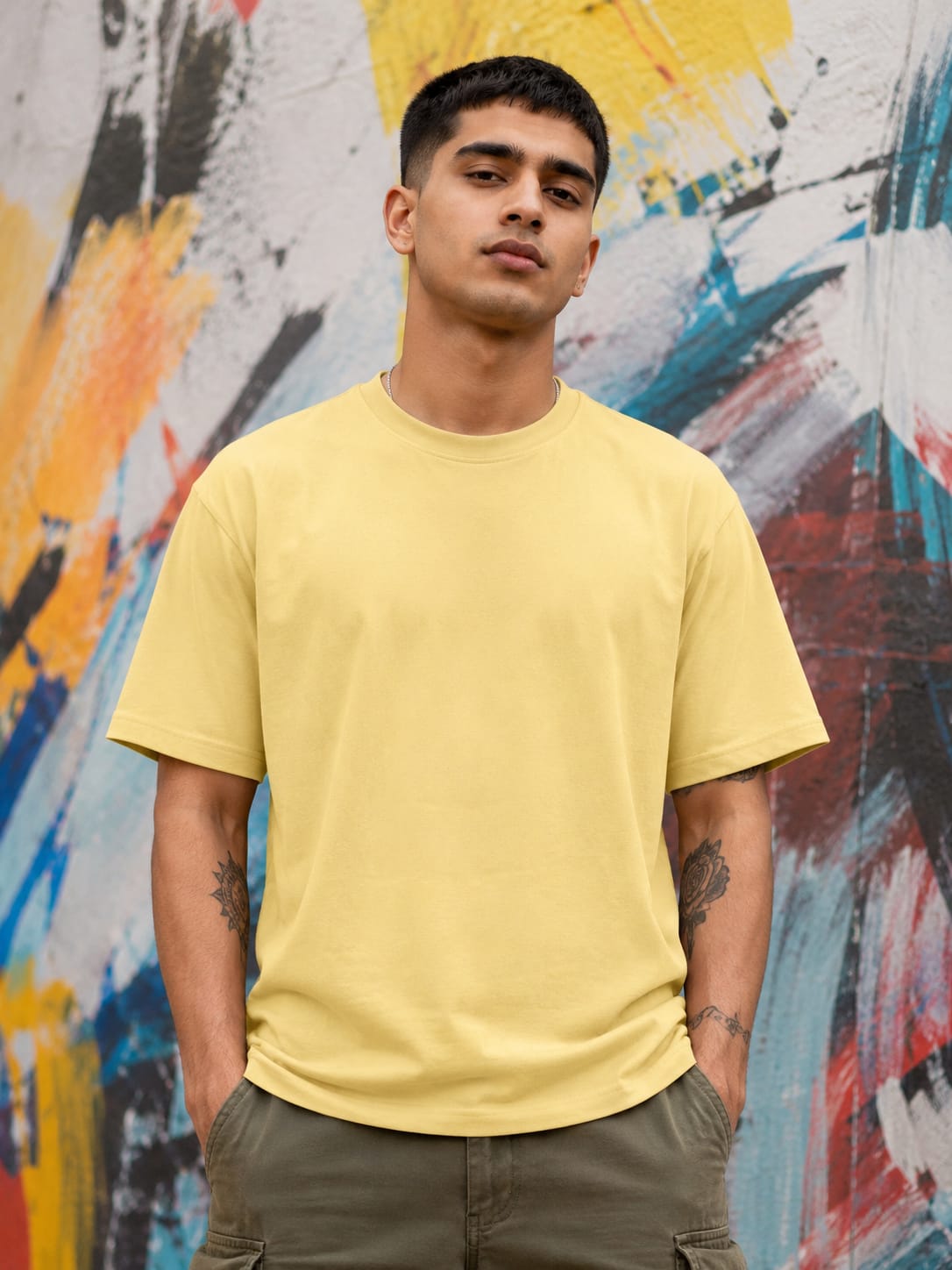 Men's Premium Yellow Classic Crew T-Shirt
