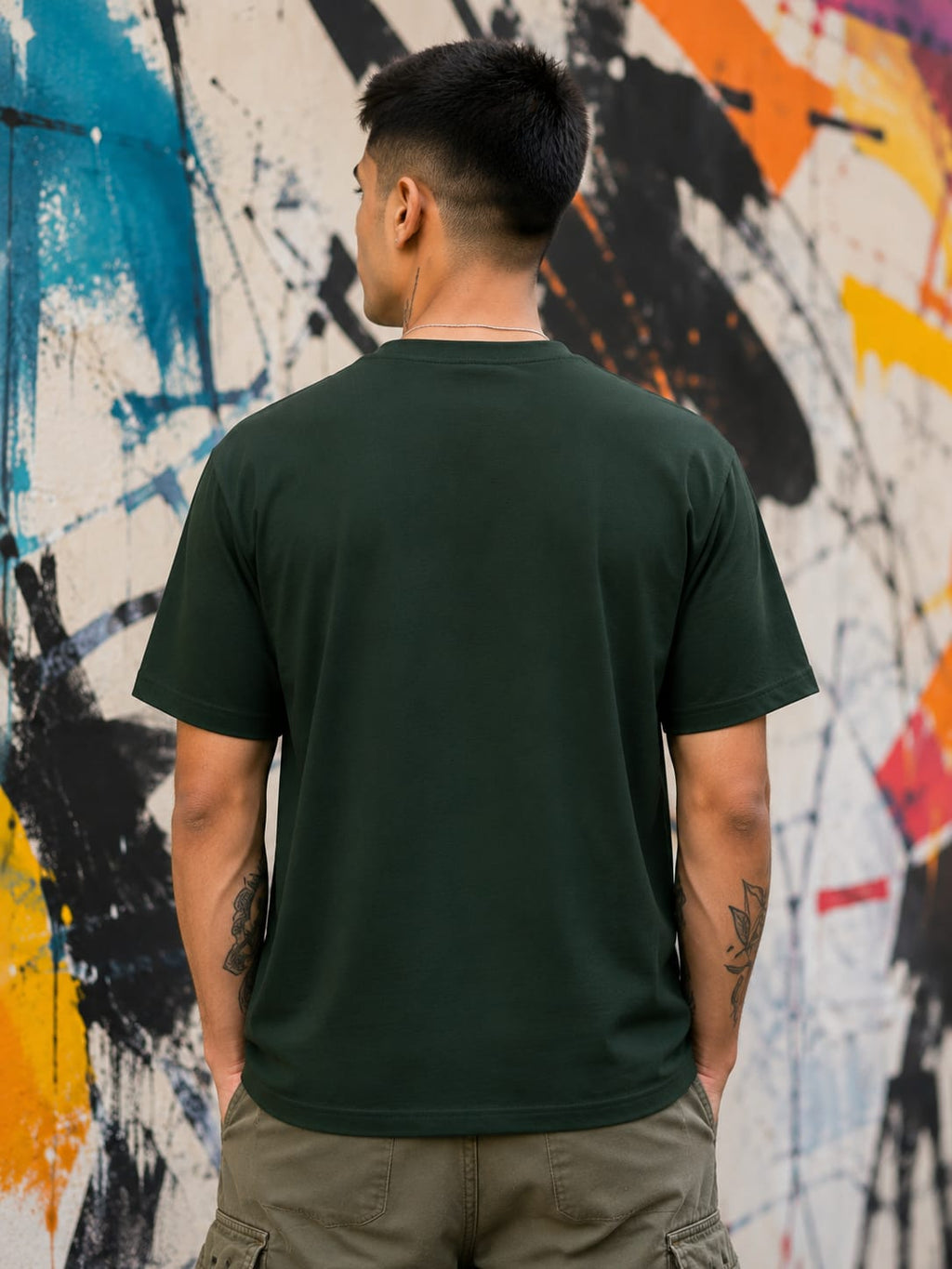 Men's Premium Bottle Green Classic Crew T-Shirt