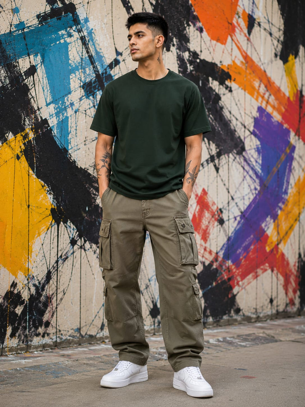 Men's Premium Bottle Green Classic Crew T-Shirt