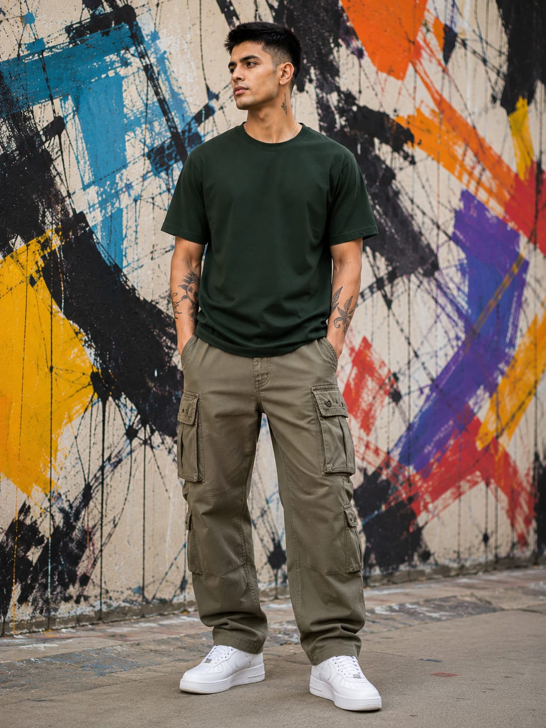 Men's Premium Bottle Green Classic Crew T-Shirt