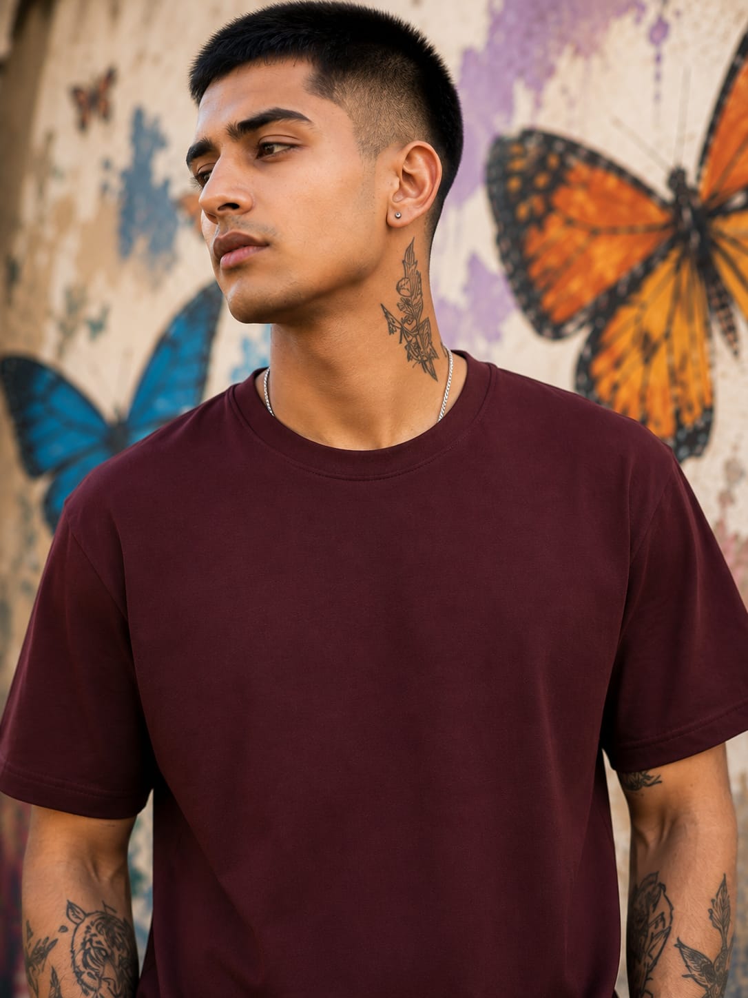 Men's Premium Maroon Classic Crew T-Shirt
