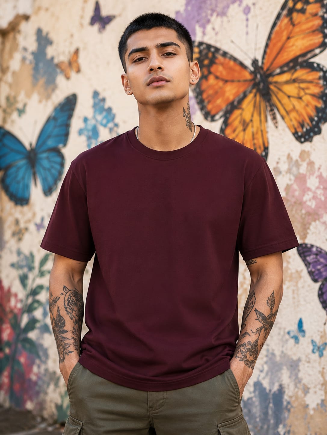 Men's Premium Maroon Classic Crew T-Shirt