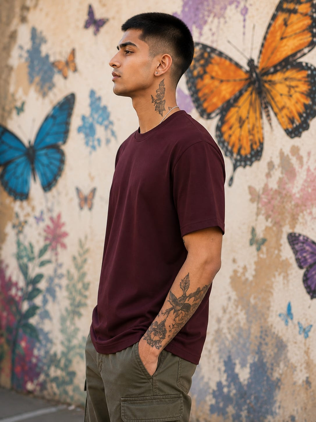 Men's Premium Maroon Classic Crew T-Shirt