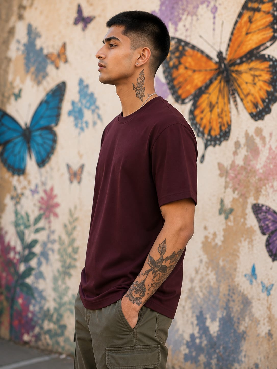 Men's Premium Maroon Classic Crew T-Shirt