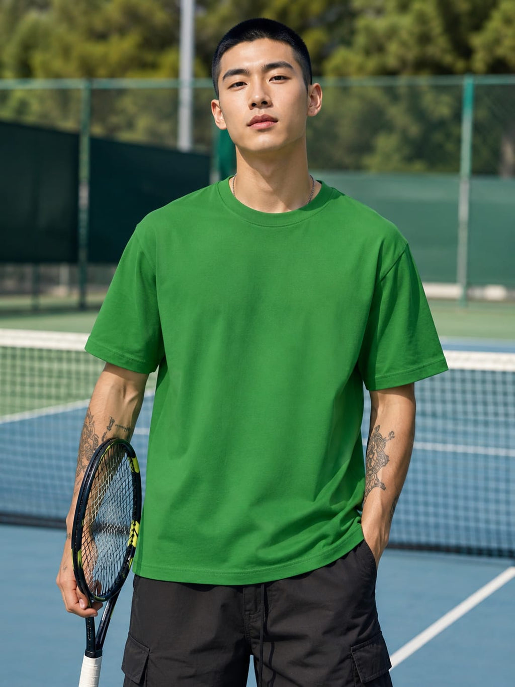 Men's Premium Flag Green Classic Crew T-Shirt