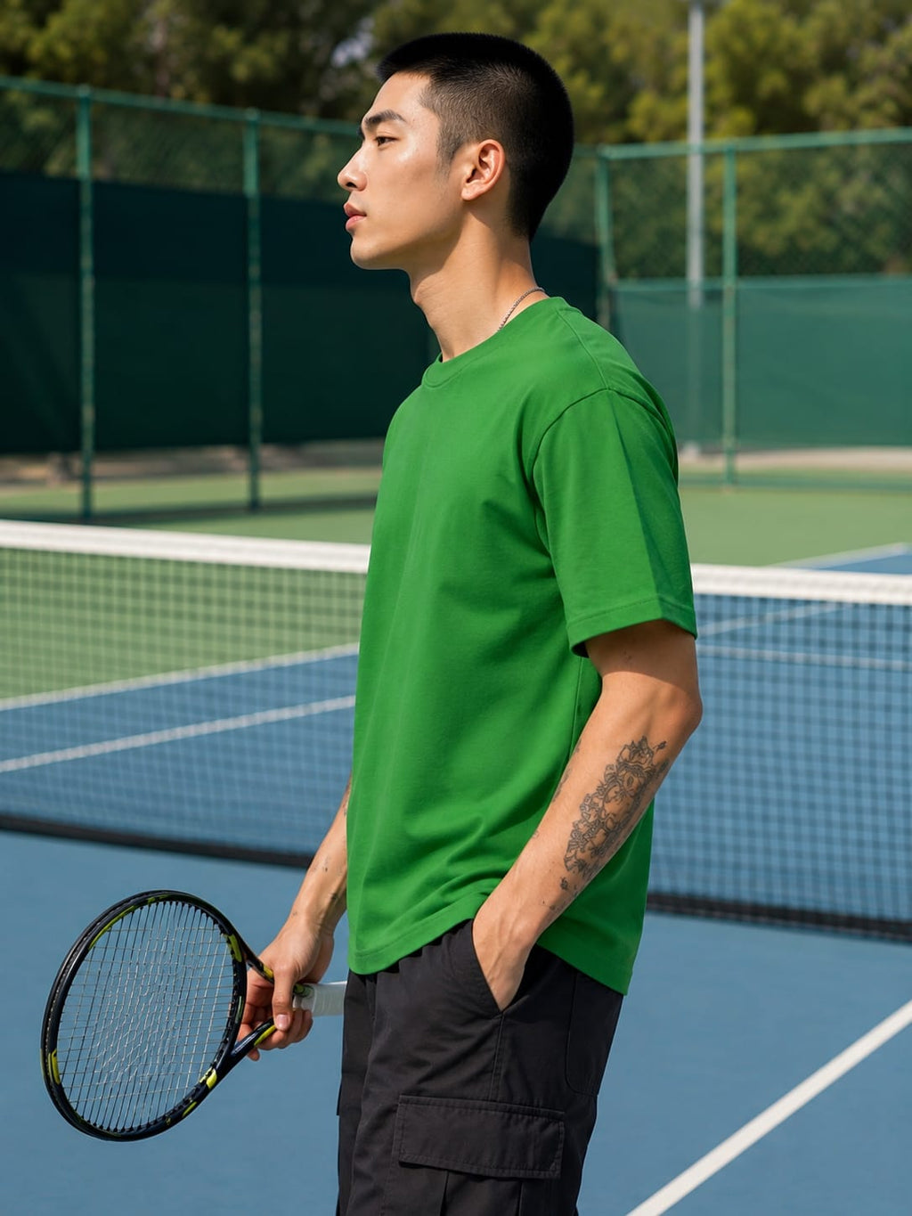 Men's Premium Flag Green Classic Crew T-Shirt