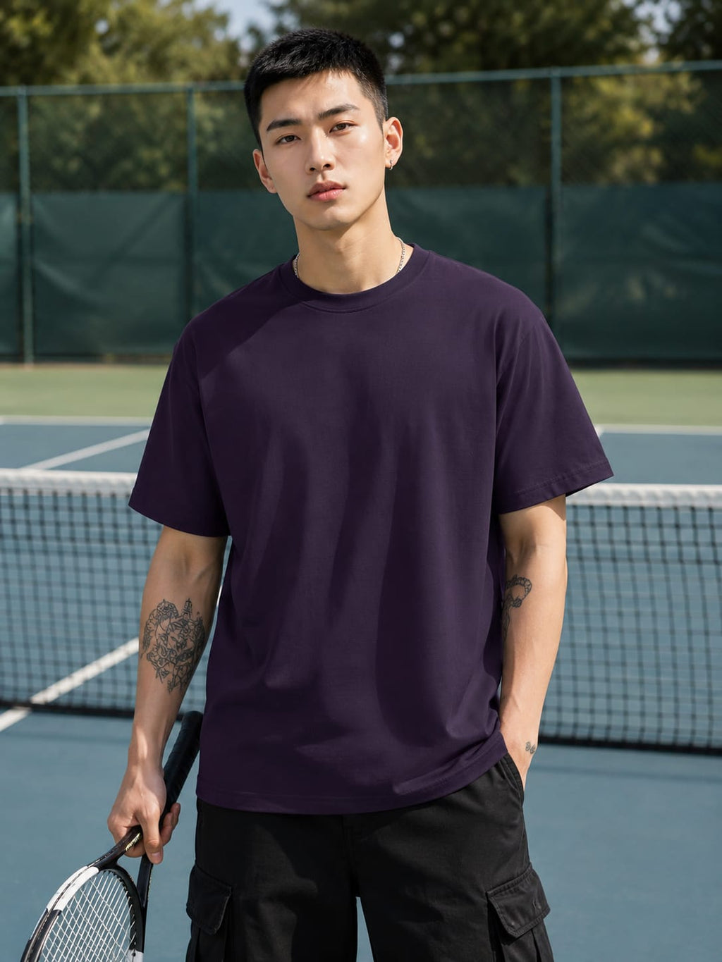 Men's Premium Purple Classic Crew T-Shirt