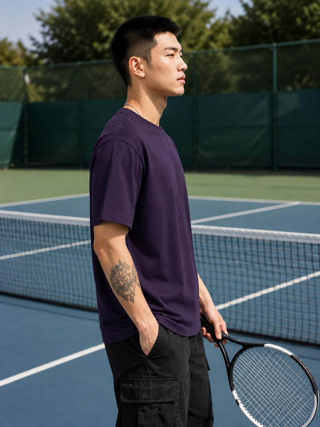 Men's Premium Purple Classic Crew T-Shirt