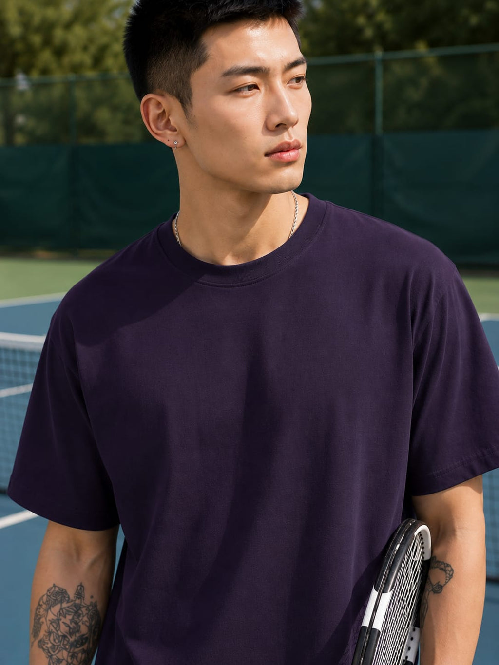 Men's Premium Purple Classic Crew T-Shirt