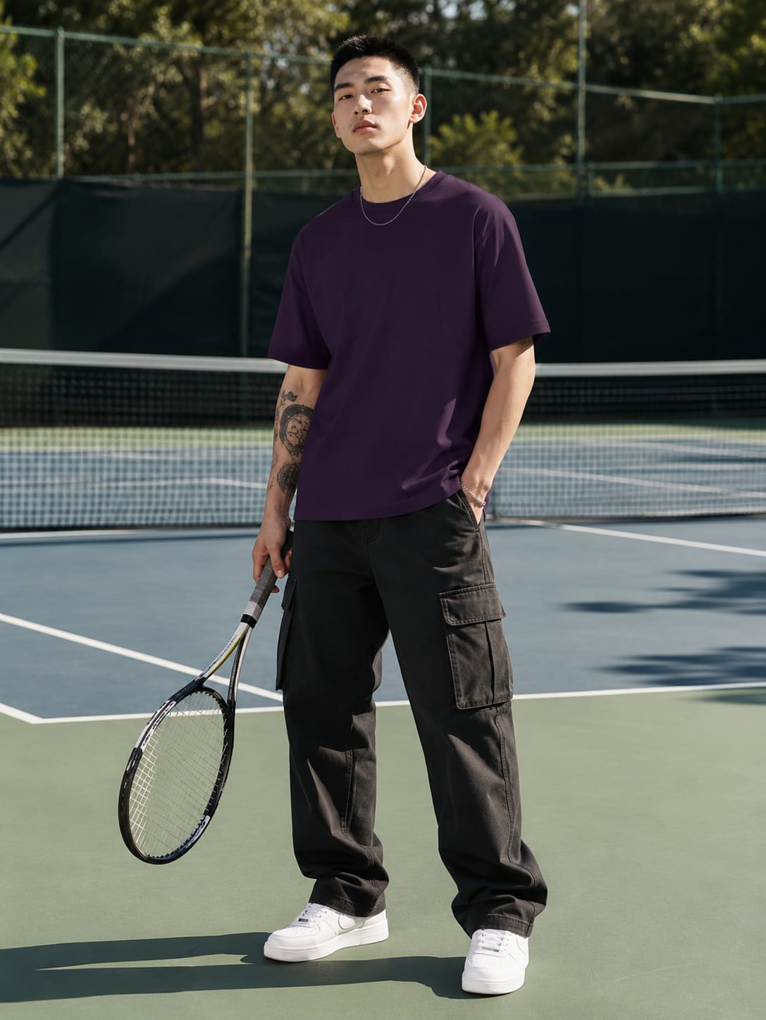 Men's Premium Purple Classic Crew T-Shirt