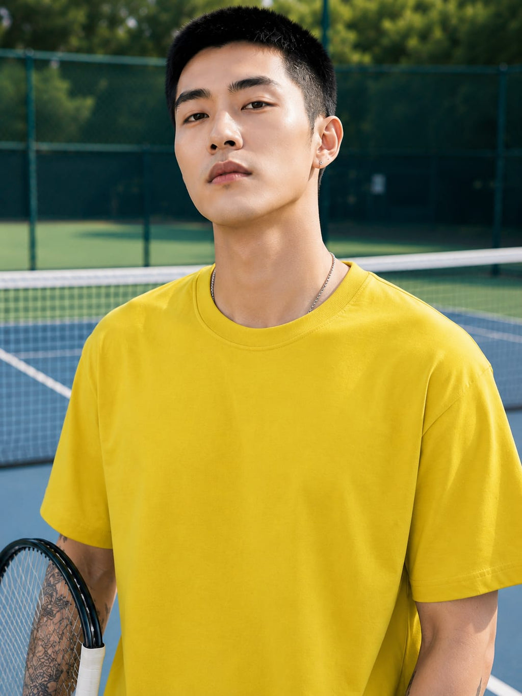 Men's Premium New Yellow Classic Crew T-Shirt