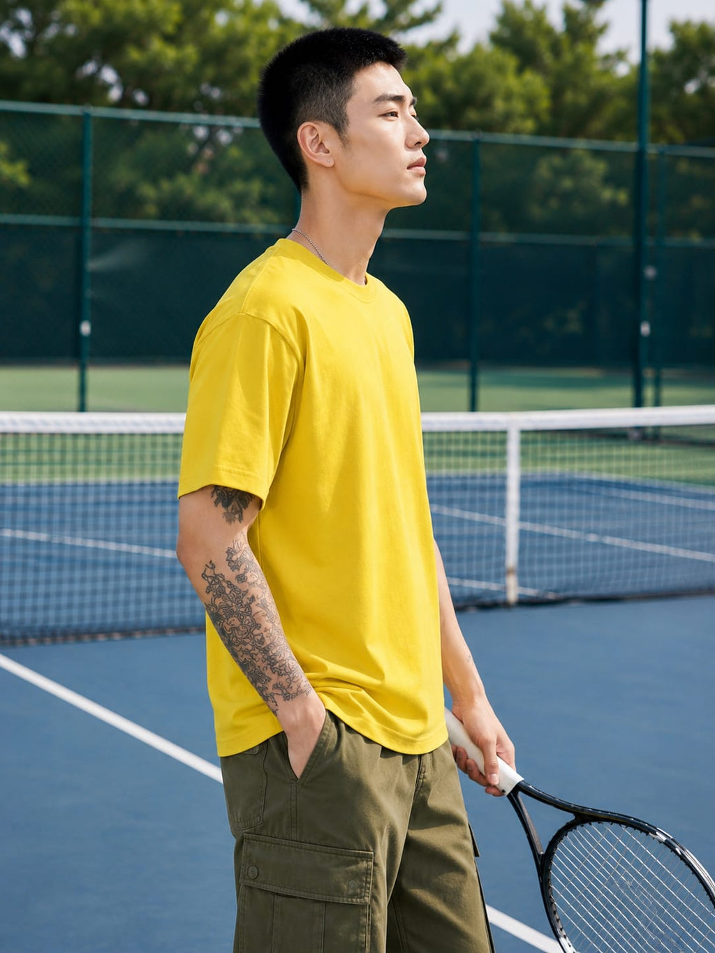 Men's Premium New Yellow Classic Crew T-Shirt