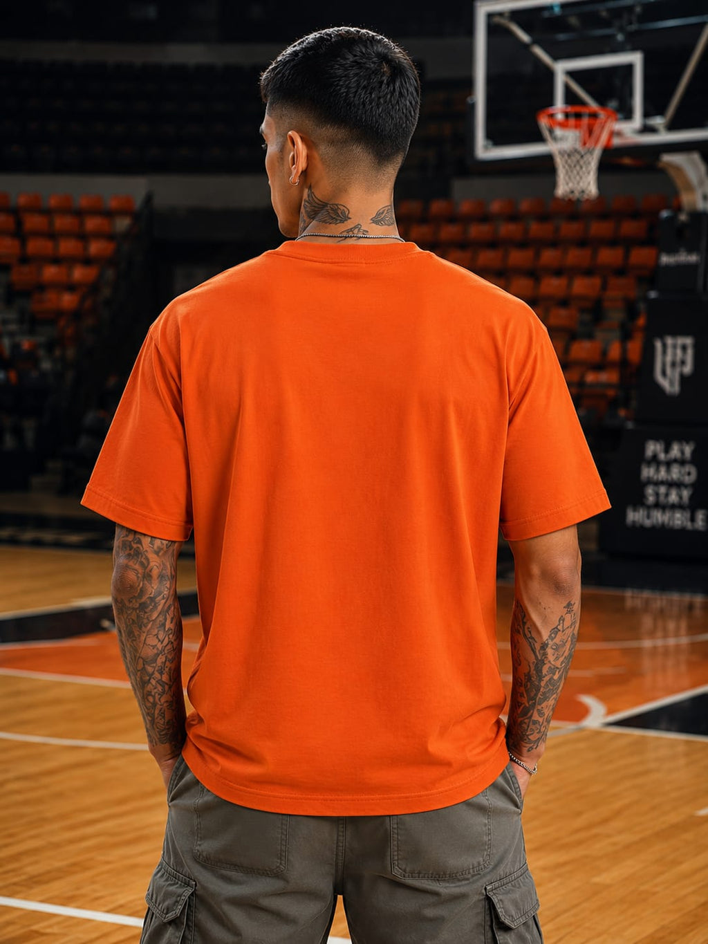 Men's Premium Orange Classic Crew T-Shirt