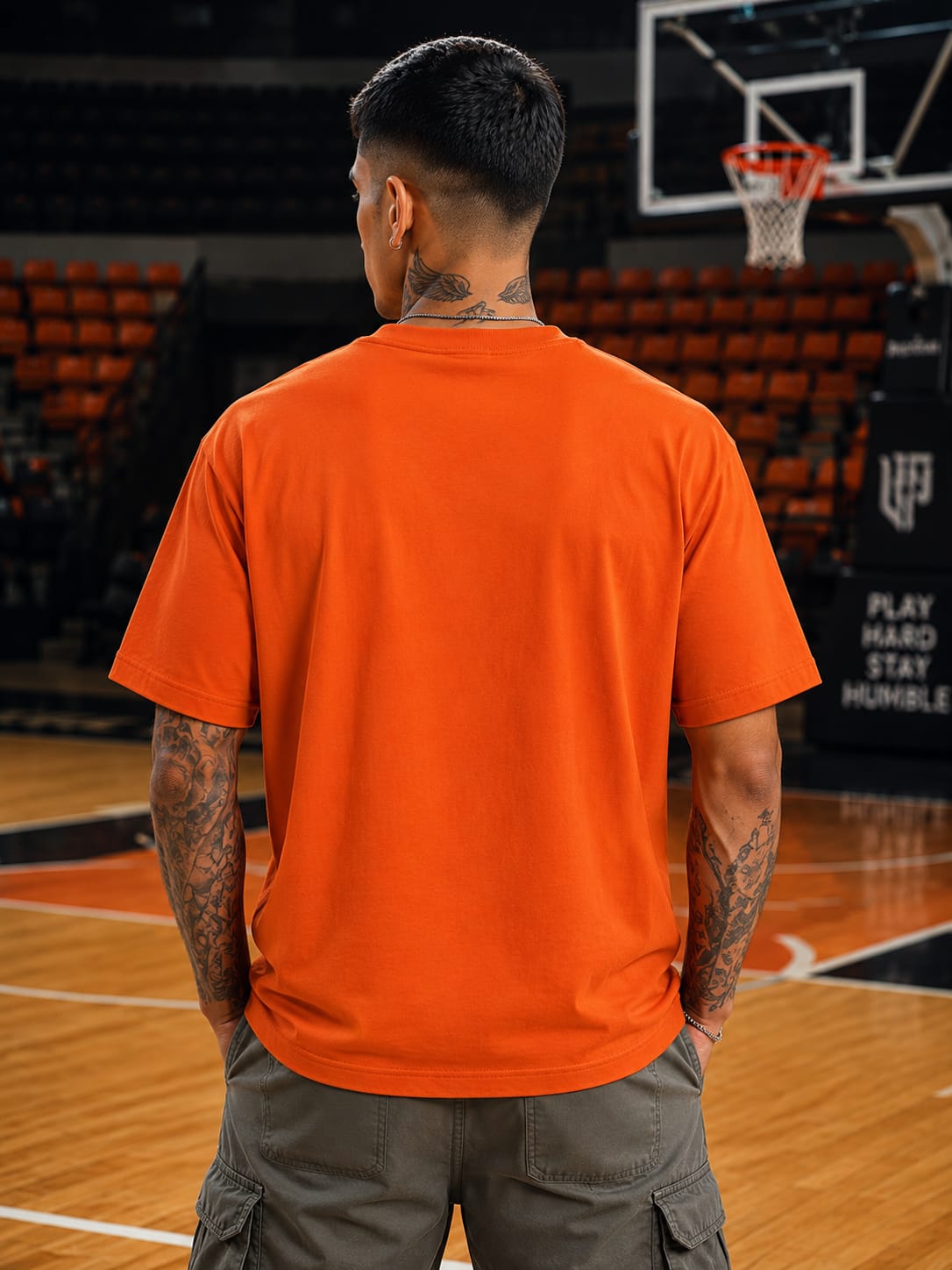 Men's Premium Orange Classic Crew T-Shirt