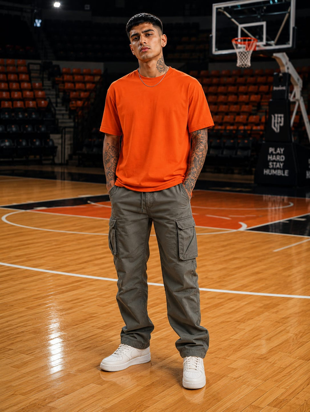 Men's Premium Orange Classic Crew T-Shirt