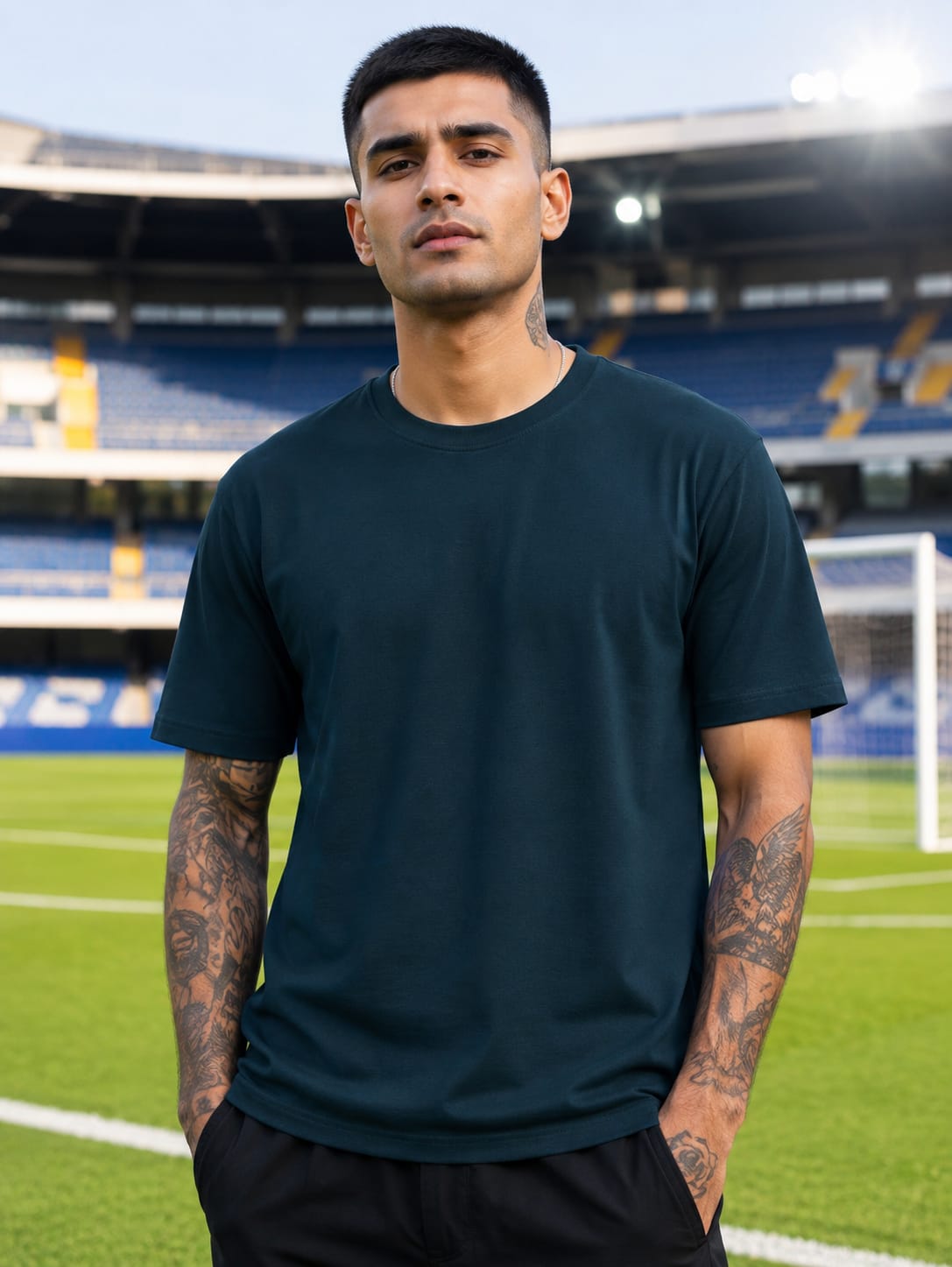 Men's Premium Petrol Blue Classic Crew T-Shirt
