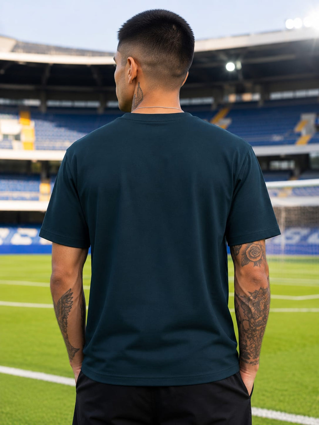 Men's Premium Petrol Blue Classic Crew T-Shirt
