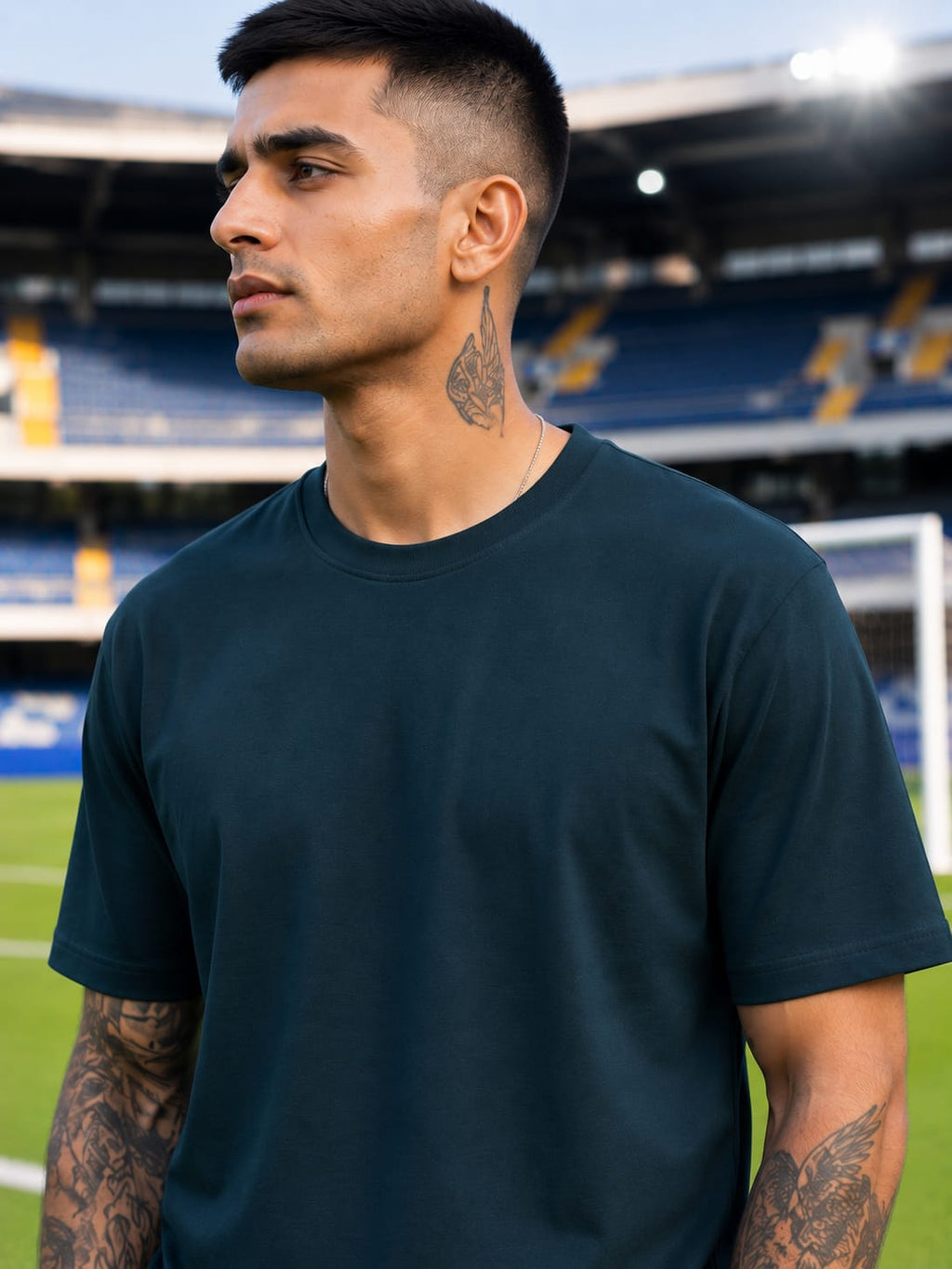 Men's Premium Petrol Blue Classic Crew T-Shirt